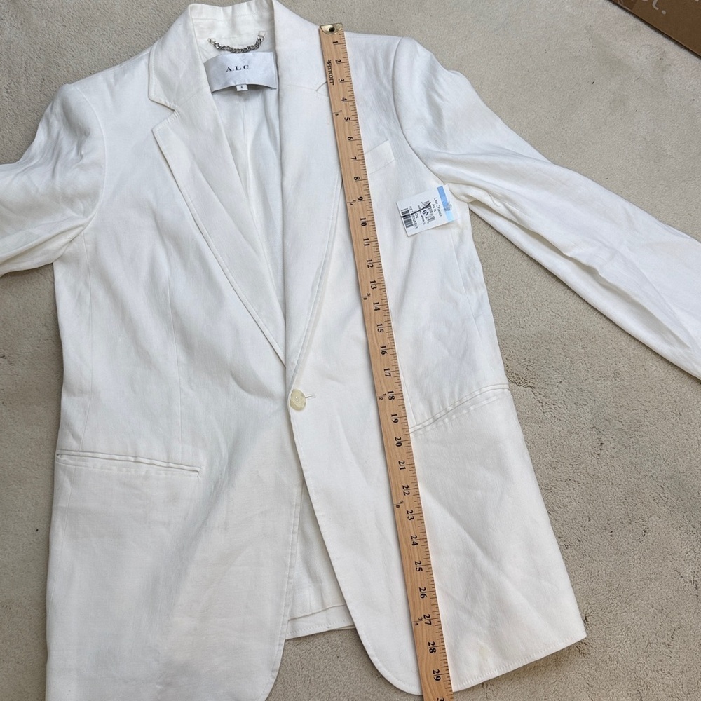 ALC Donovan Linen Blend Lined White Blazer Jacket Size 4 NWT - Picture 14 of 14